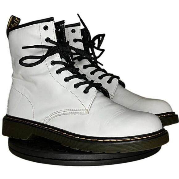 Unisex Dr Martens 1460 Lace Up Leather Combat Boot Size M6/W7 White Ankle Bootie - Picture 3 of 6